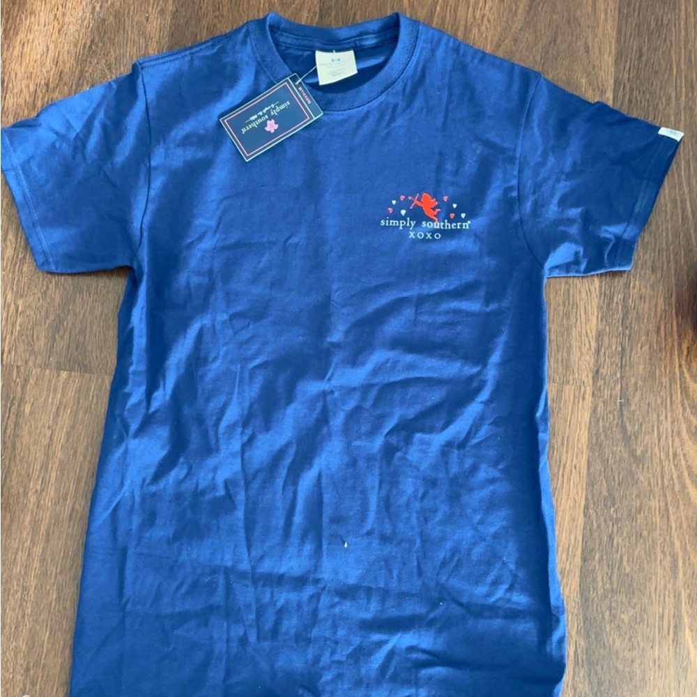 Simply Southern Valentine’s Navy Tee with Logo